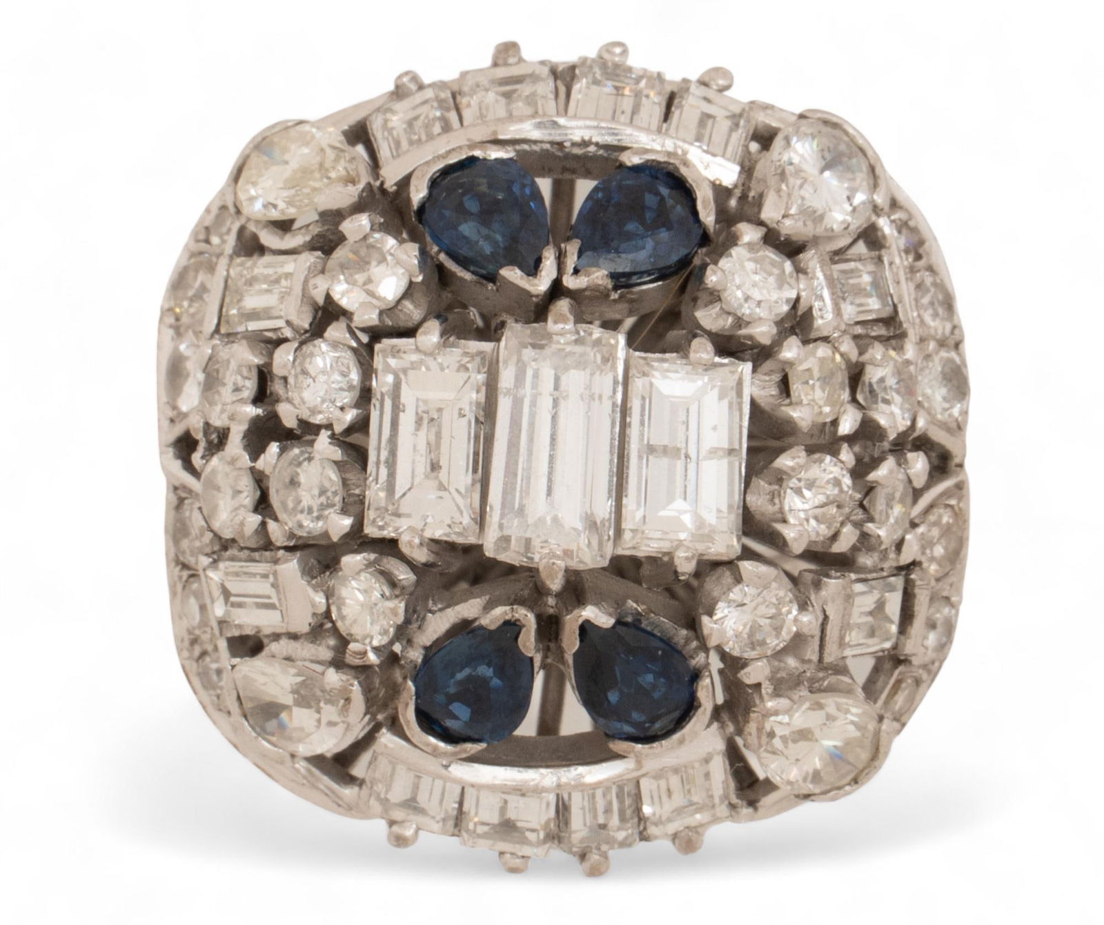 14K White Gold Diamond and Sapphire Ring (1 of 5)