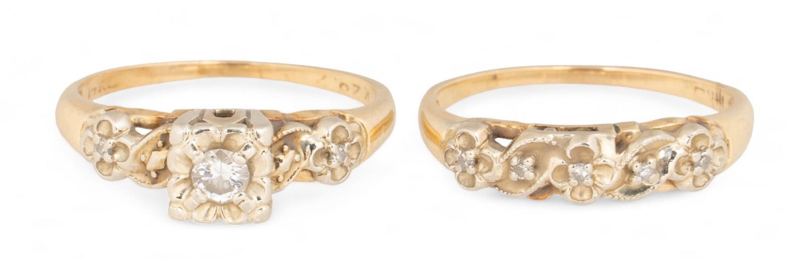 14K Gold Vintage Wedding Ring Set (1 of 8)