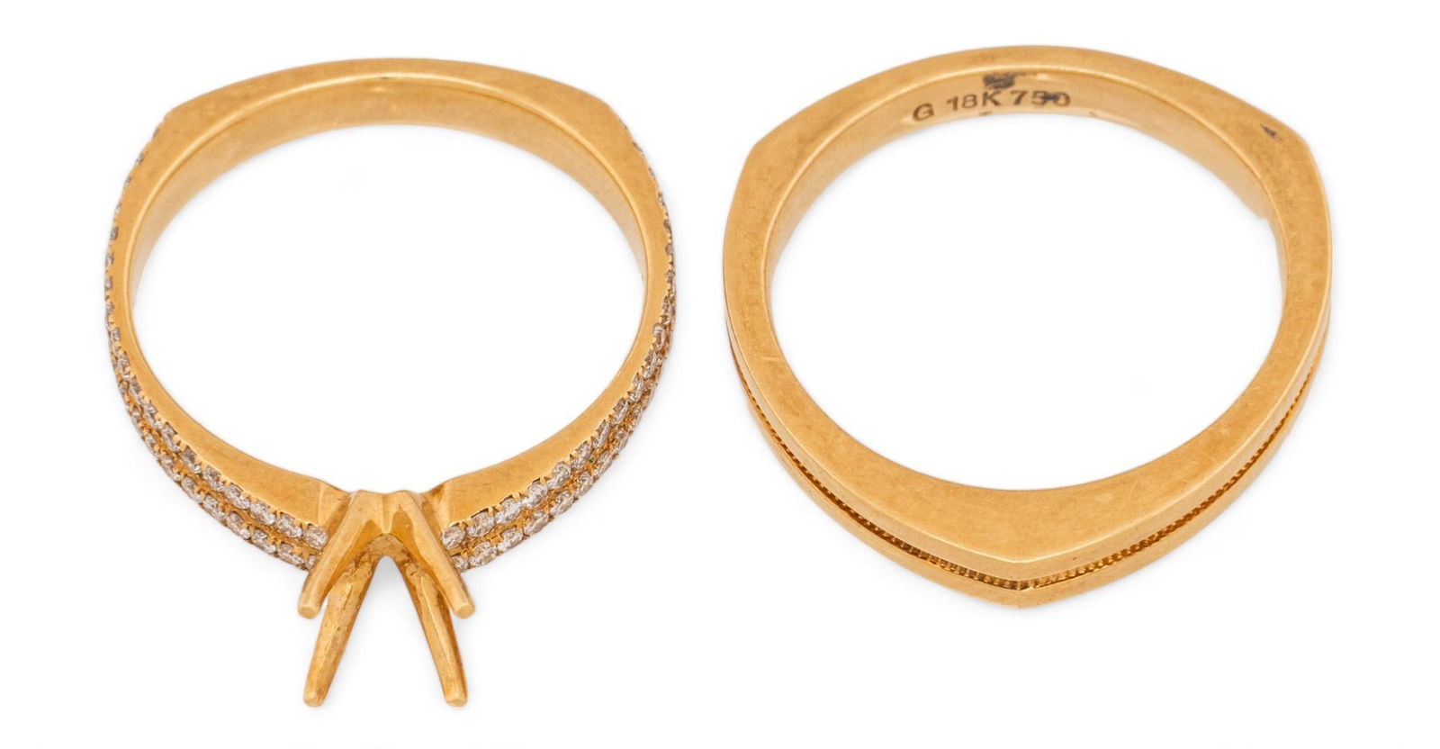 18k Gold Band and Diamond Ring Mount (1 of 7)