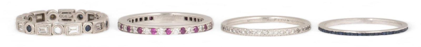 (4) 14K White Gold  Eternity Bands (1 of 7)