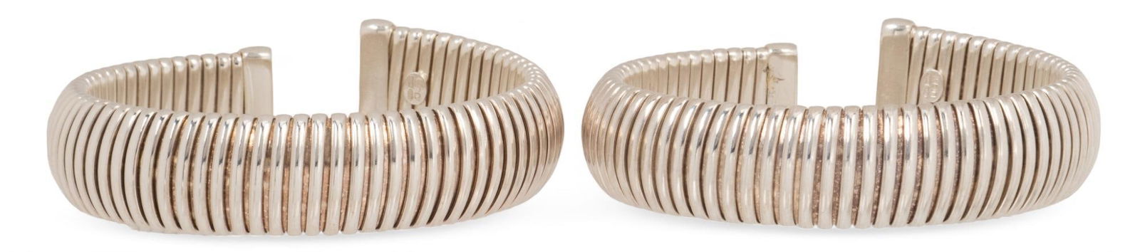 Italian Sterling Silver Cuff Bracelets Pair (1 of 5)