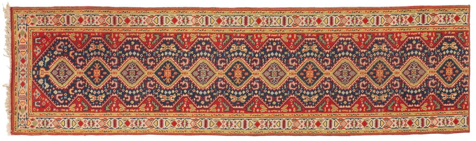 Handwoven Estate Rug, 9 ft. 7 in. x 2 ft. 8 in.: Handwoven estate rug 9 ft. 7 in. x 2 ft. 8 in. Shipping available for this lot through our partner 4CL; please request a shipping quote at shipping@vogtauction.com or 210-971-5750. You may also op