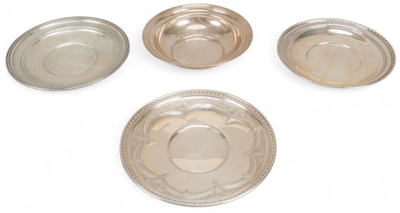 Vintage Sterling Silver Holloware Plates and Bowl (1 of 13)