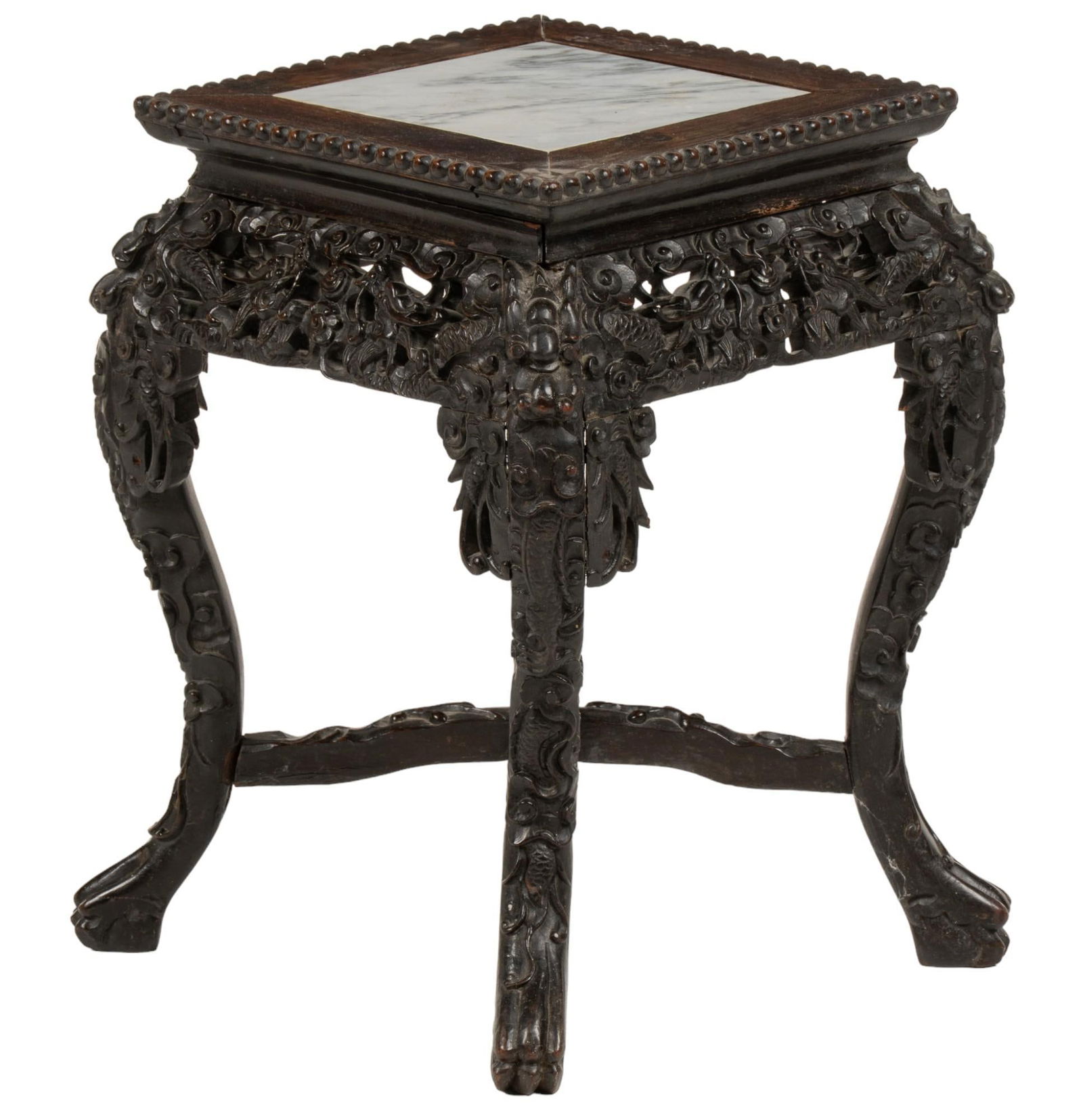 Asian Style Marble Top Side Table (1 of 6)