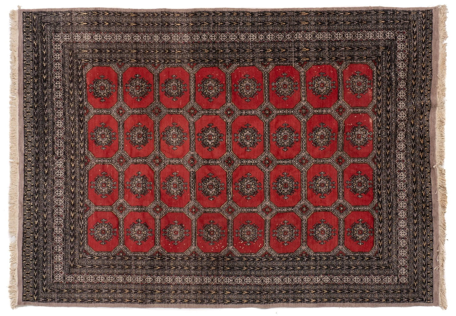 Handwoven Estate Rug, 8 ft. 7 in. x 6 ft. 1 in.: Handwoven estate rug 8 ft. 7 in. x 6 ft. 1 in. Shipping available for this lot through our partner 4CL; please request a shipping quote at shipping@vogtauction.com or 210-971-5750. You may also op