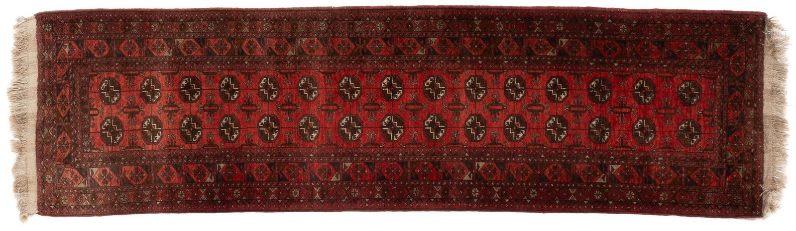 Handwoven Estate Rug, 9 ft. 6 in. x 2 ft. 8 in.: Handwoven estate rug 9 ft. 6 in. x 2 ft. 8 in. Shipping available for this lot through our partner 4CL; please request a shipping quote at shipping@vogtauction.com or 210-971-5750. You may also op