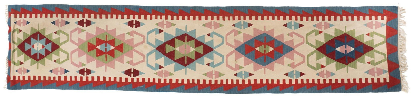 Handwoven Estate Rug, 11 ft. 11 in. x 2 ft. 7 in.: Handwoven estate rug 11 ft. 11 in. x 2 ft. 7 in. Shipping available for this lot through our partner 4CL; please request a shipping quote at shipping@vogtauction.com or 210-971-5750. You may also 