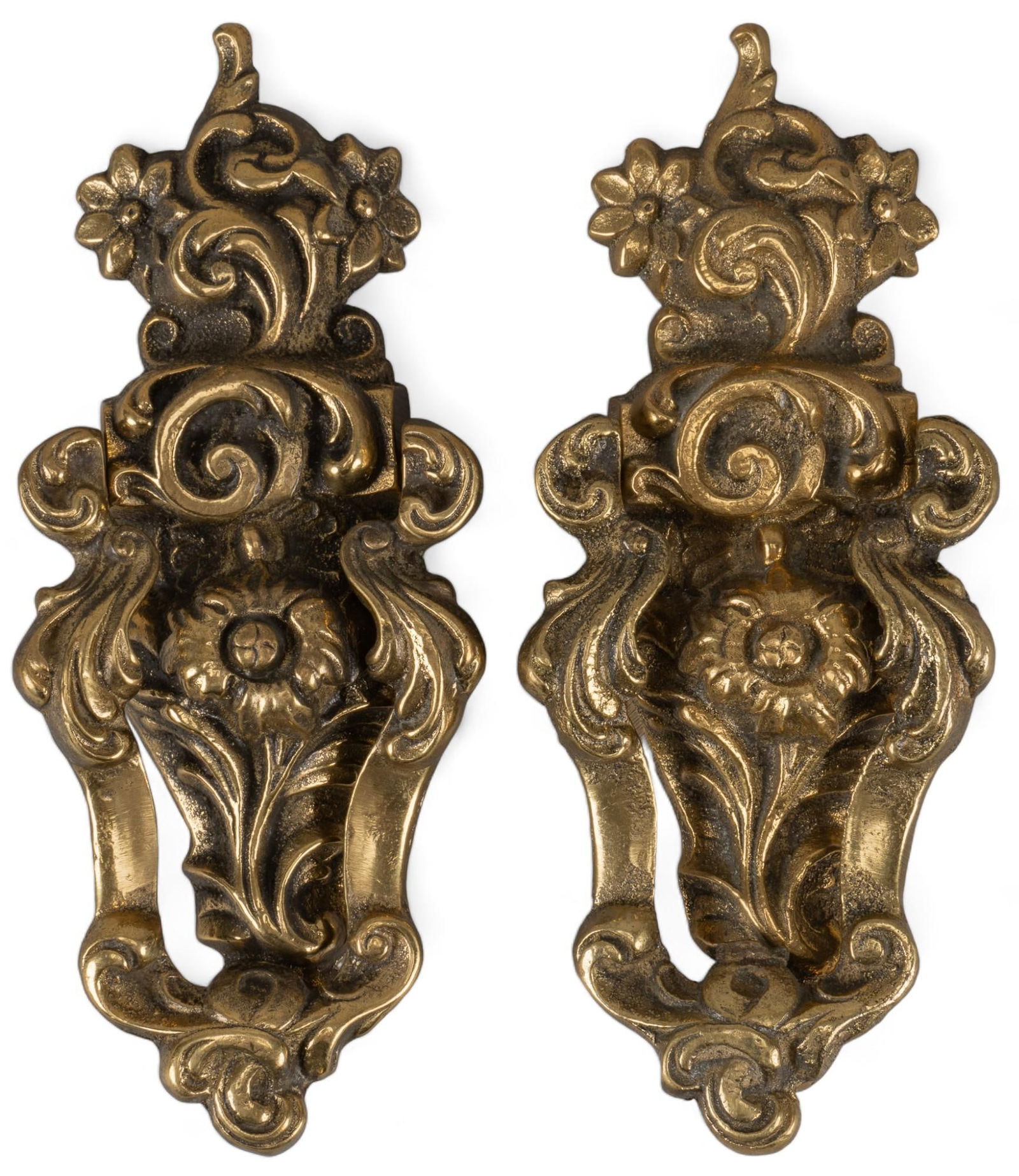 Pair of French Style Brass Door Knockers (1 of 5)