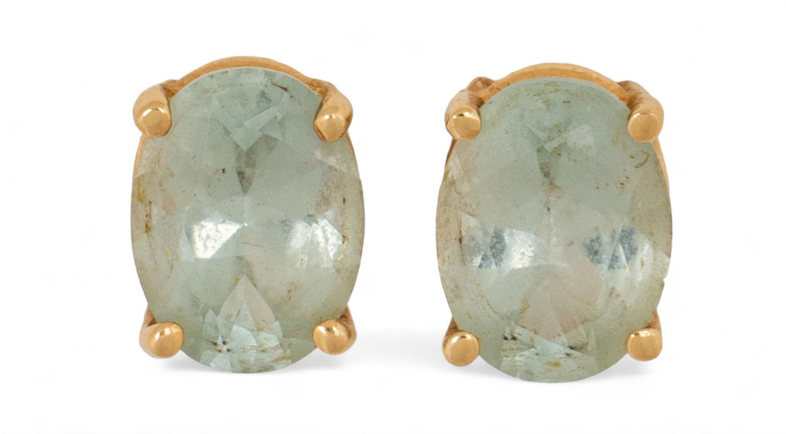 14k Gold Blue Stone Earrings (1 of 4)