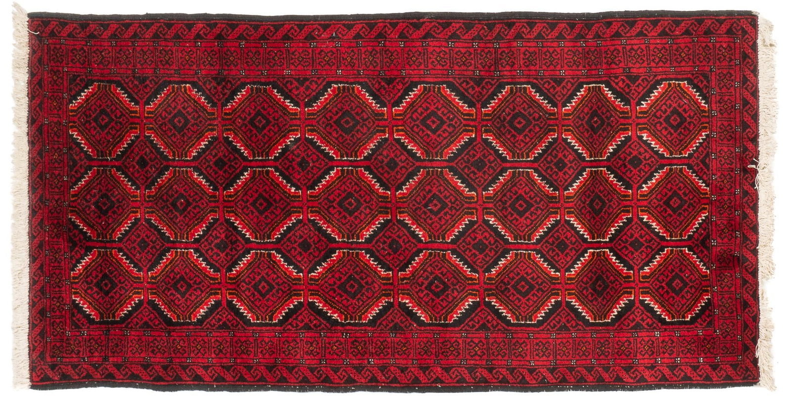 Handwoven Estate Rug, 6 ft. 7 in. x 3 ft. 5 in.: Handwoven estate rug 6 ft. 7 in. x 3 ft. 5 in. Shipping available for this lot through our partner 4CL; please request a shipping quote at shipping@vogtauction.com or 210-971-5750. You may also op