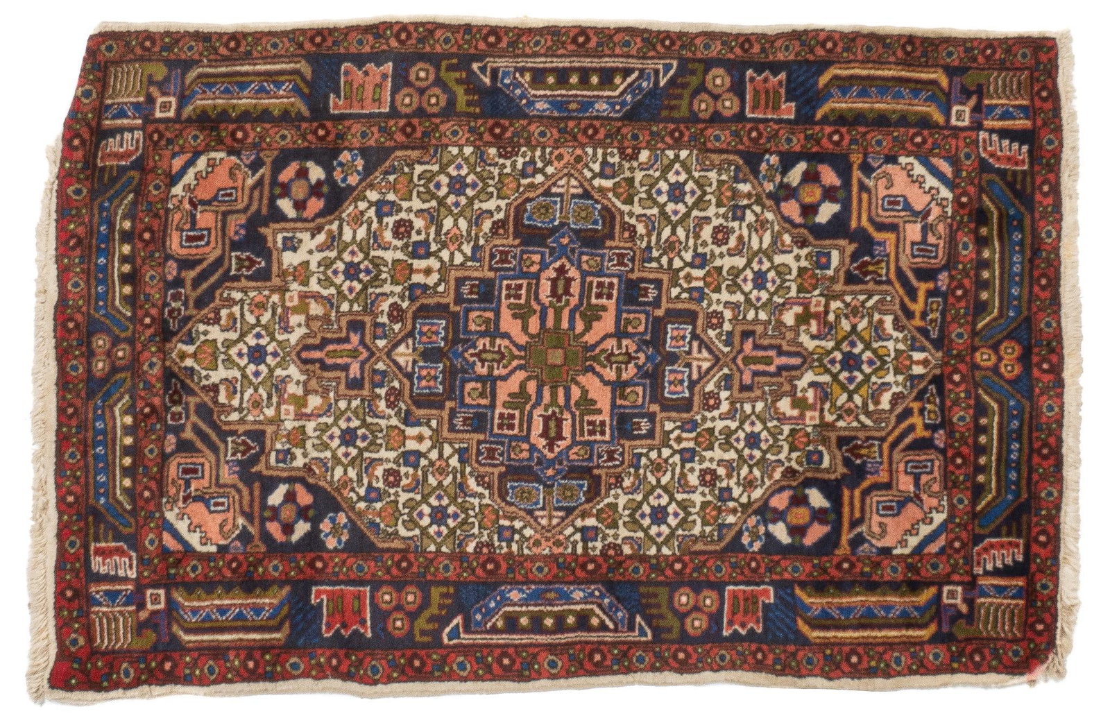 Handwoven Estate Rug, 5 ft. 4 in. x 3 ft. 6 in.: Handwoven estate rug 5 ft. 4 in. x 3 ft. 6 in. Shipping available for this lot through our partner 4CL; please request a shipping quote at shipping@vogtauction.com or 210-971-5750. You may also op