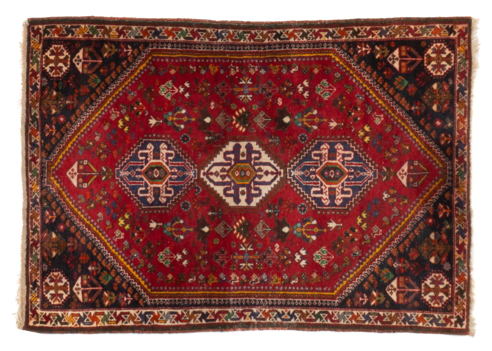 Handwoven Estate Rug, 5 ft. 5 in. x 3 ft. 9 in.: Handwoven estate rug 5 ft. 5 in. x 3 ft. 9 in. Shipping available for this lot through our partner 4CL; please request a shipping quote at shipping@vogtauction.com or 210-971-5750. You may also op