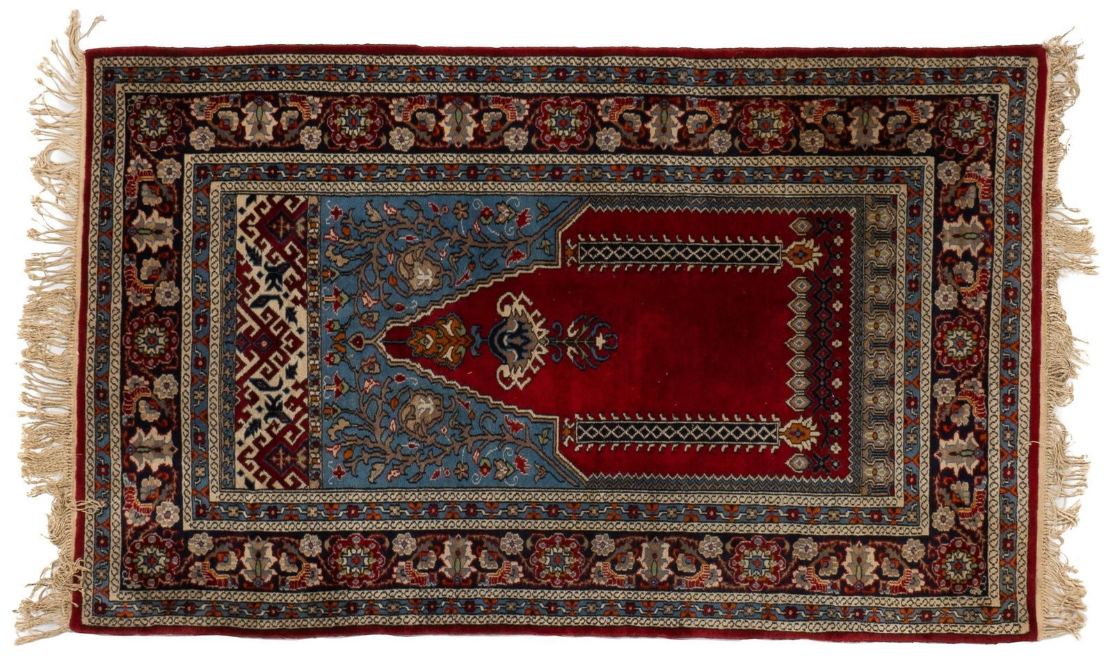 Handwoven Estate Rug, 5 ft. x 3 ft. 1 in.: Handwoven estate rug 5 ft. x 3 ft. 1 in. Shipping available for this lot through our partner 4CL; please request a shipping quote at shipping@vogtauction.com or 210-971-5750. You may also opt for 