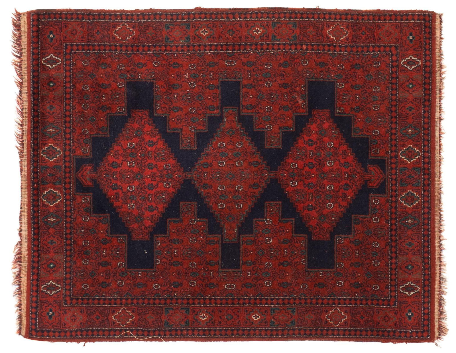 Handwoven Estate Rug, 4 ft. 10 in. 4 ft. 8 in.: Handwoven estate rug 4 ft. 10 in. 4 ft. 8 in. Shipping available for this lot through our partner 4CL; please request a shipping quote at shipping@vogtauction.com or 210-971-5750. You may also opt