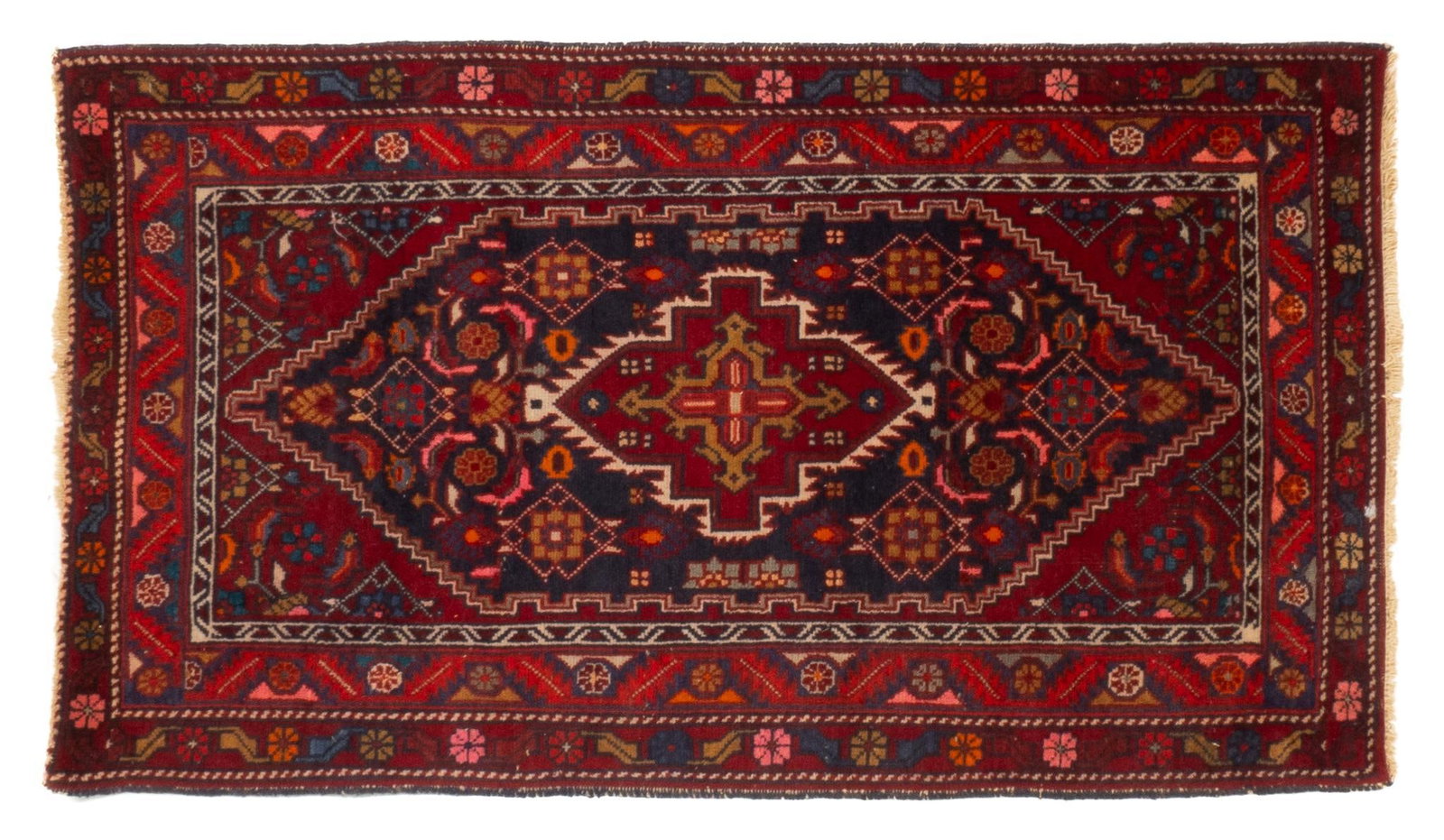 Handwoven Estate Rug, 4 ft. 4 in. x 2 ft. 6 in.: Handwoven estate rug 4 ft. 4 in. x 2 ft. 6 in. Shipping available for this lot through our partner 4CL; please request a shipping quote at shipping@vogtauction.com or 210-971-5750. You may also op
