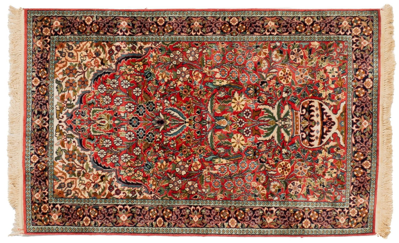 Handwoven Estate Rug, 4 ft. 11 in. x 3 ft. 1 in.: Handwoven estate rug 4 ft. 11 in. x 3 ft. 1 in. Shipping available for this lot through our partner 4CL; please request a shipping quote at shipping@vogtauction.com or 210-971-5750. You may also o