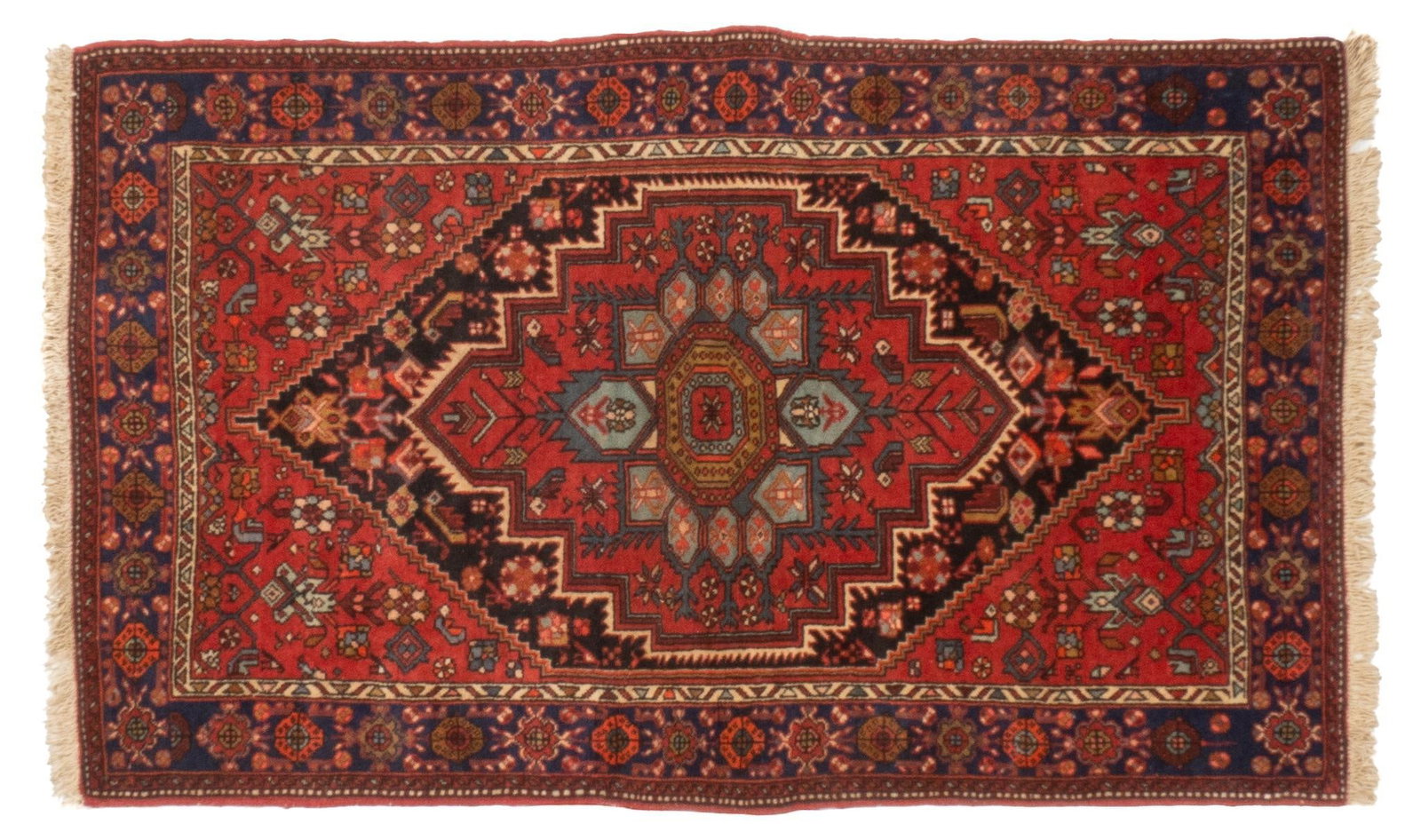 Handwoven Estate Rug, 4 ft. 4 in. x 2 ft. 7 in.: Handwoven estate rug 4 ft. 4 in. x 2 ft. 7 in. Shipping available for this lot through our partner 4CL; please request a shipping quote at shipping@vogtauction.com or 210-971-5750. You may also op