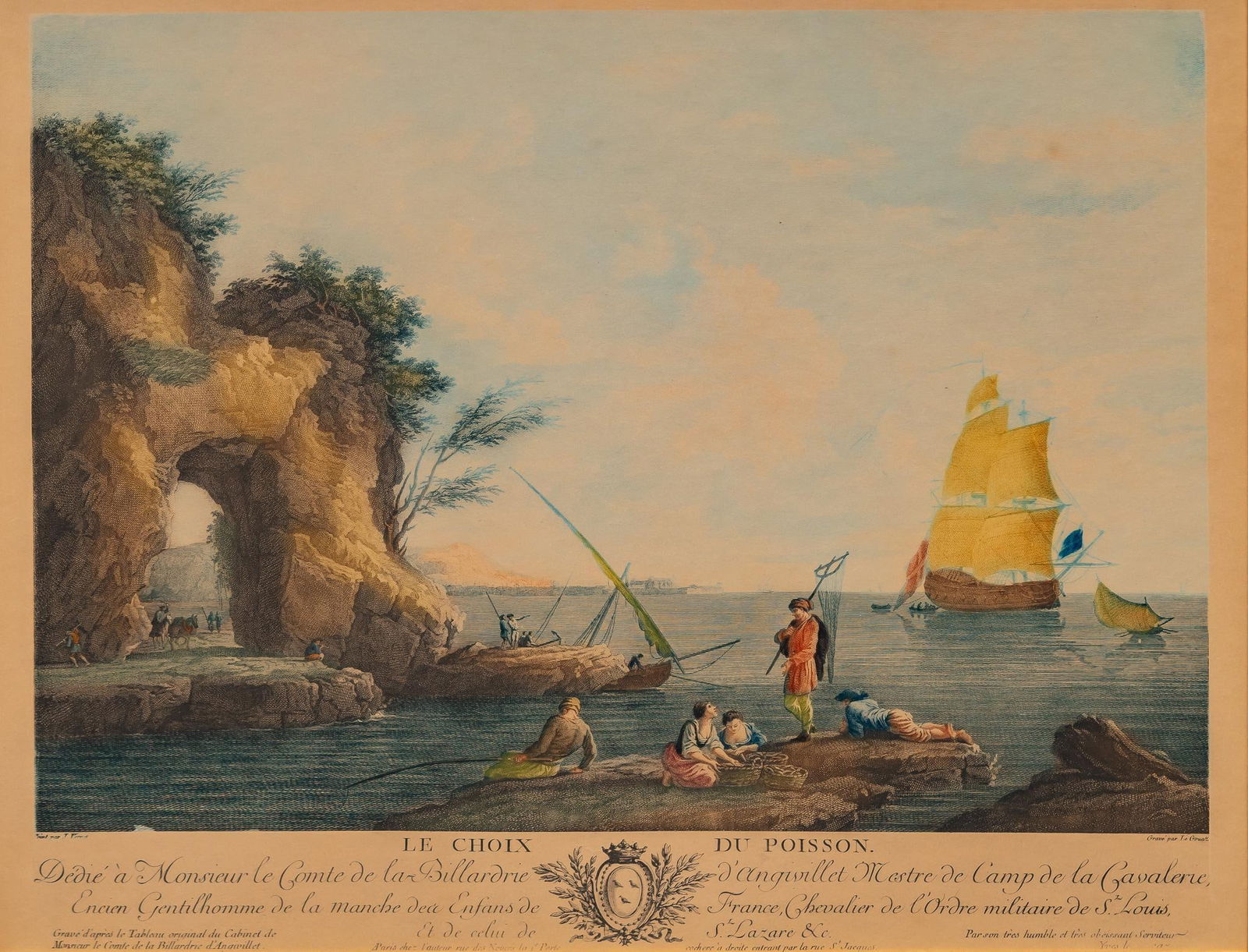 Vintage French Engraving, ca. 1770 (1 of 6)