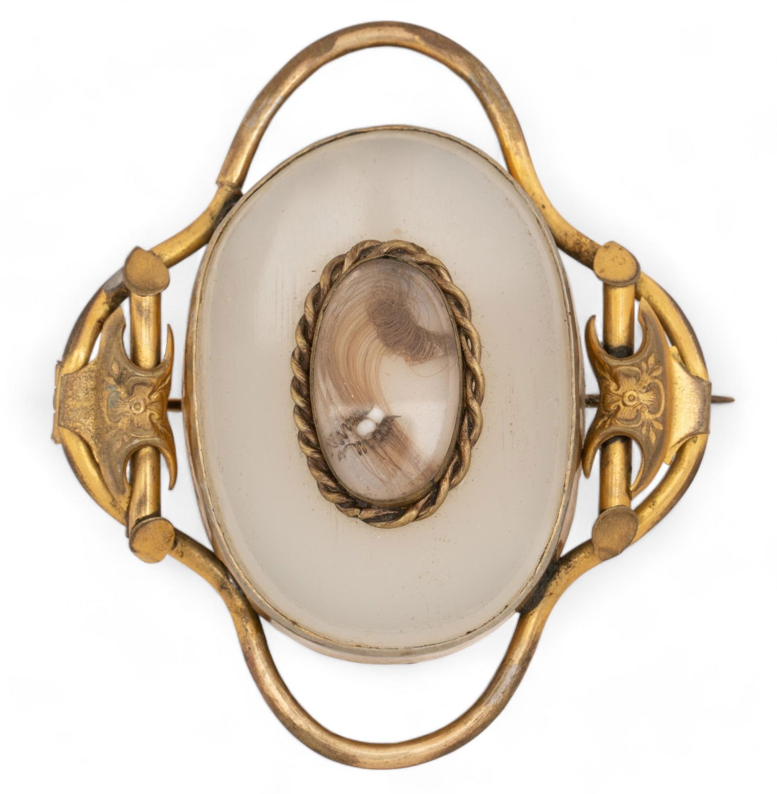 Early Victorian Mourning Hair Brooch (1 of 5)