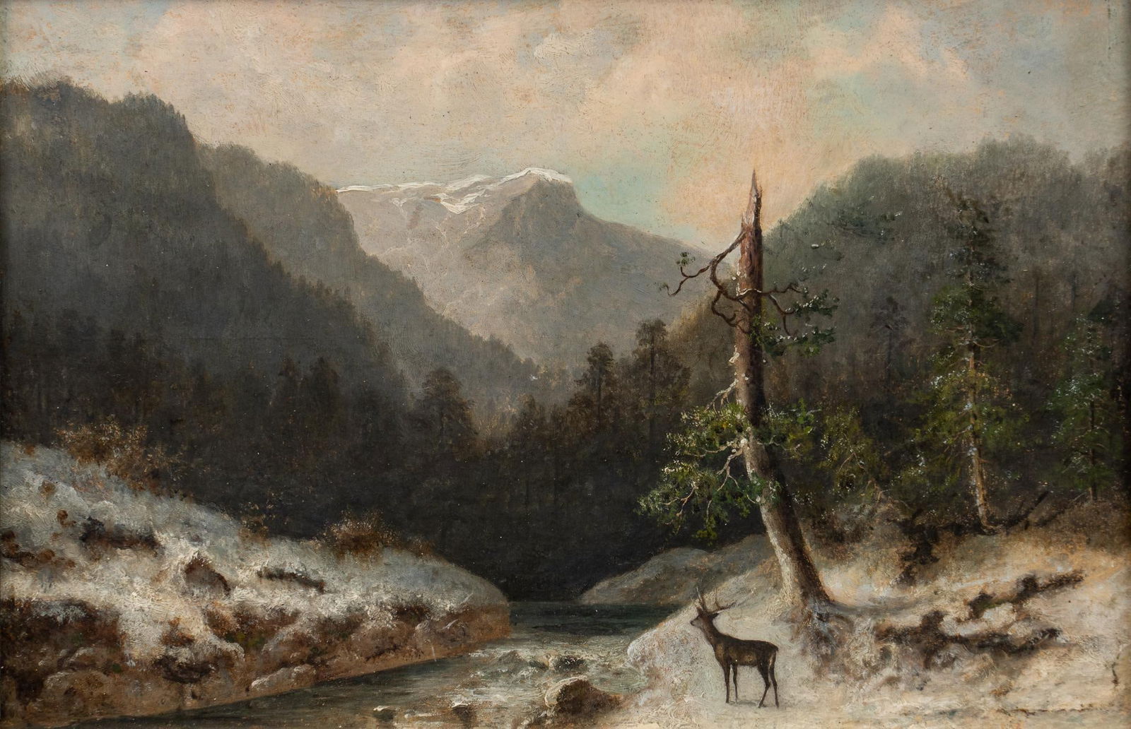 Albert Bierstadt, Deer in Landscape (1 of 6)