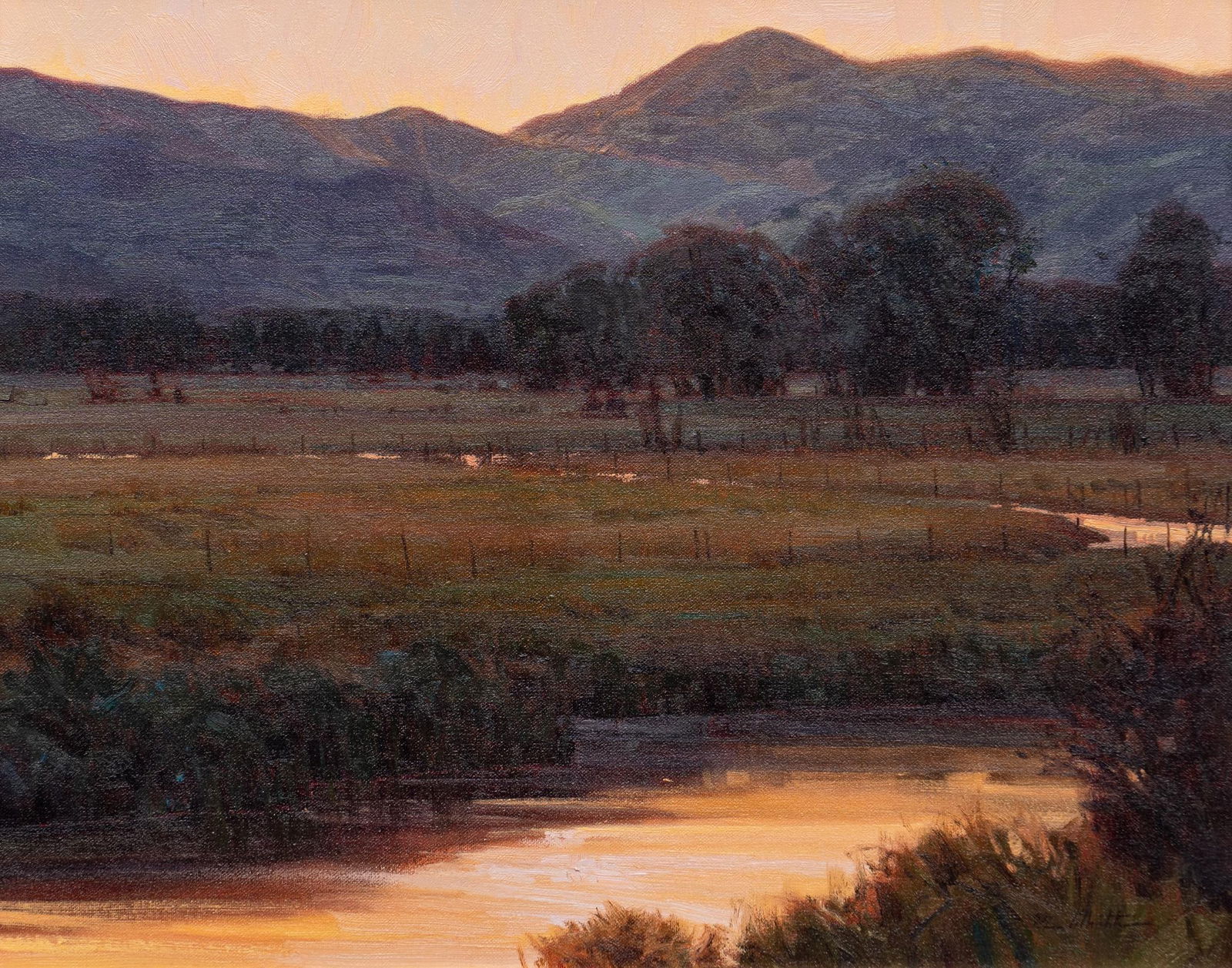 Michael Albrechtsen, "Near Dark": Michael Albrechtsen (Amer., b. 1962), "Near Dark", oil on canvas sight: 16 x 20 in., frame: 23.5 x 27.5 in. Provenance: Property from the lifelong collection of a prominent artist in San Ant