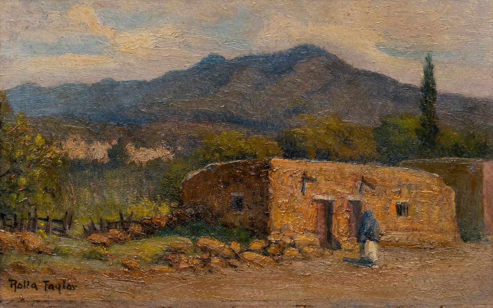 Rolla Sims Taylor, Woman and Adobe Home (1 of 4)