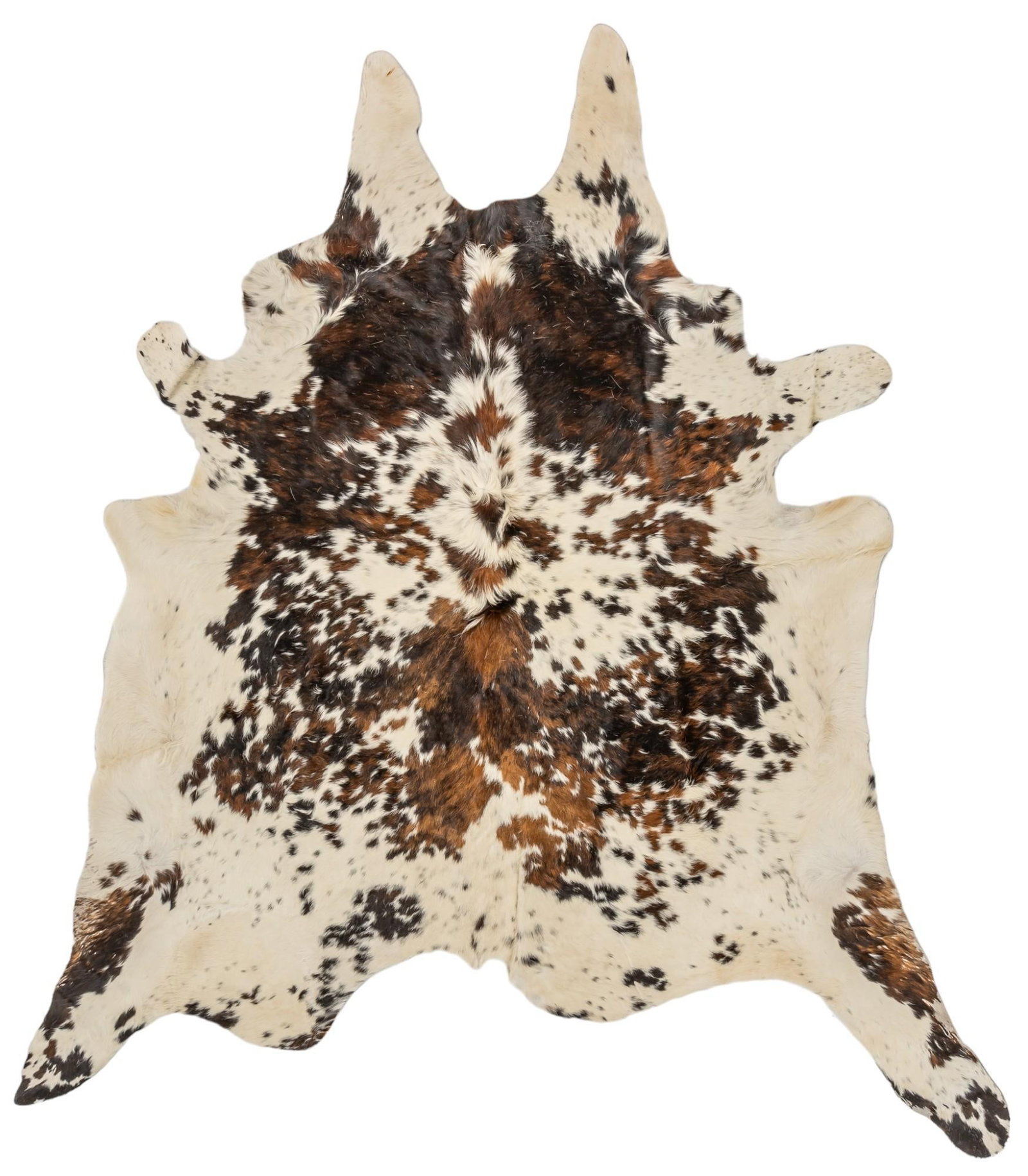 Speckled Cow Hide Rug: Speckled cow hide rug 8 ft. 1 in. x 7 ft. 3 in. Provenance: Property from the monumental lifetime collection of a distinguished Dallas, Texas business leader and ranch owner. Shipping available for th