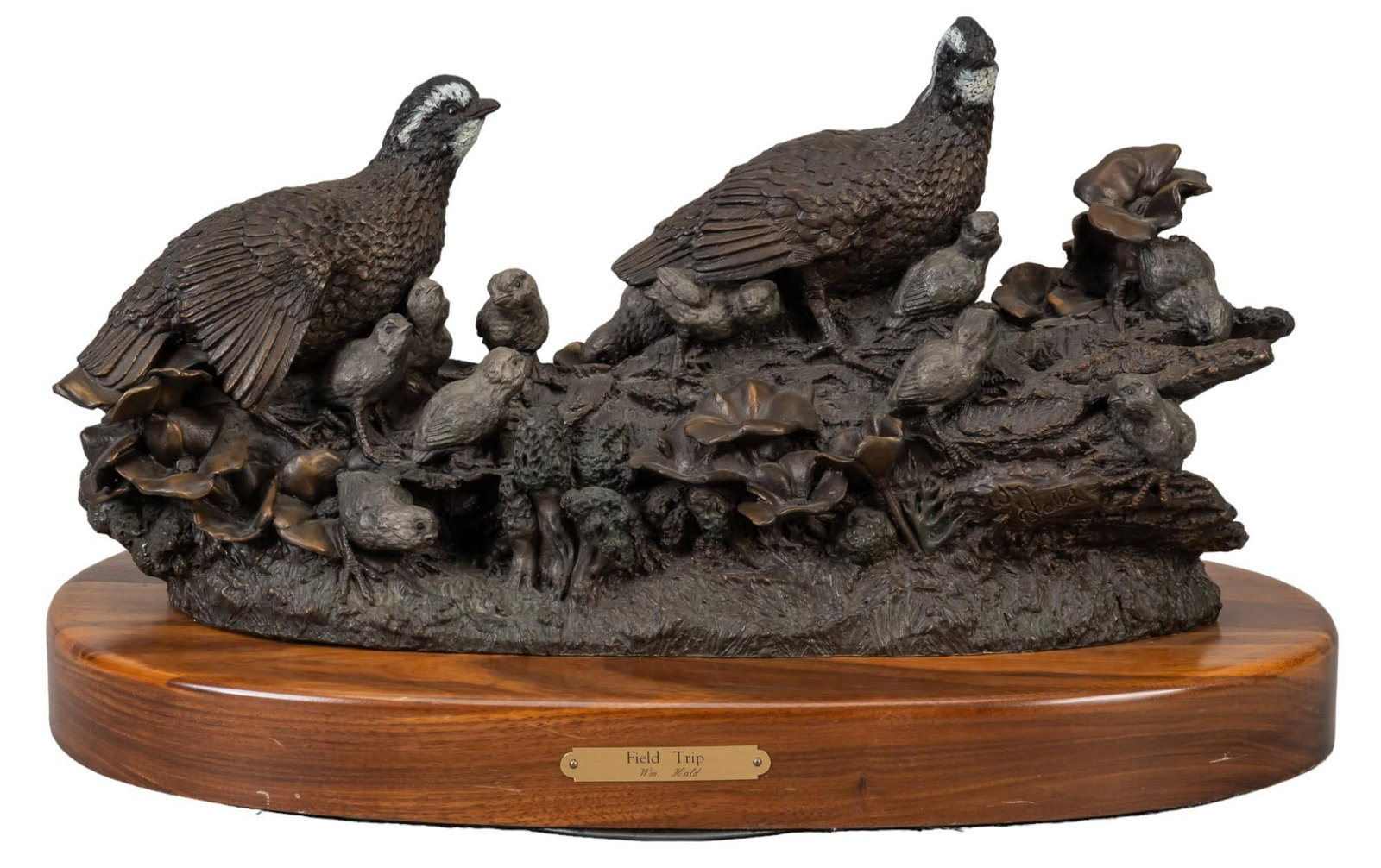 William Hald, "Field Trip", 1998: William Hald (California, b. 1948), "Field Trip", 1998, bronze sculpture on wooden base, ed. 65/500 height 11.5 in. x width 20 in. x depth 10 in. Shipping available for this lot through our pa