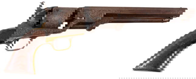 Civil War Era Engraved Colt 1851 Navy 36 Cal Revolver