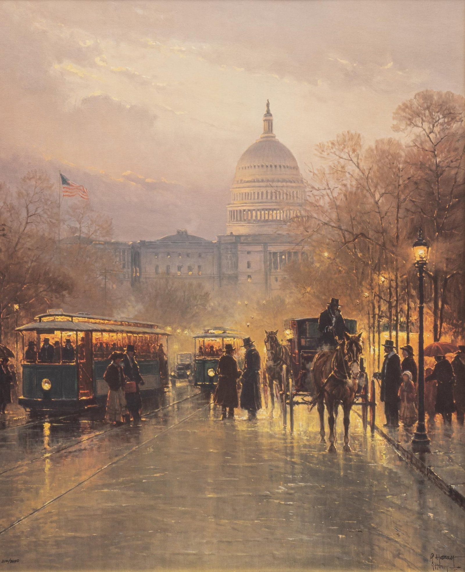 G. Harvey, "Genteel Nation": G. Harvey (Gerald Harvey Jones, Texas, 1993-2017), "Genteel Nation", signed and numbered offset lithograph ed. 1112/8450, includes certificate of authenticity from Somerset House Publishing si