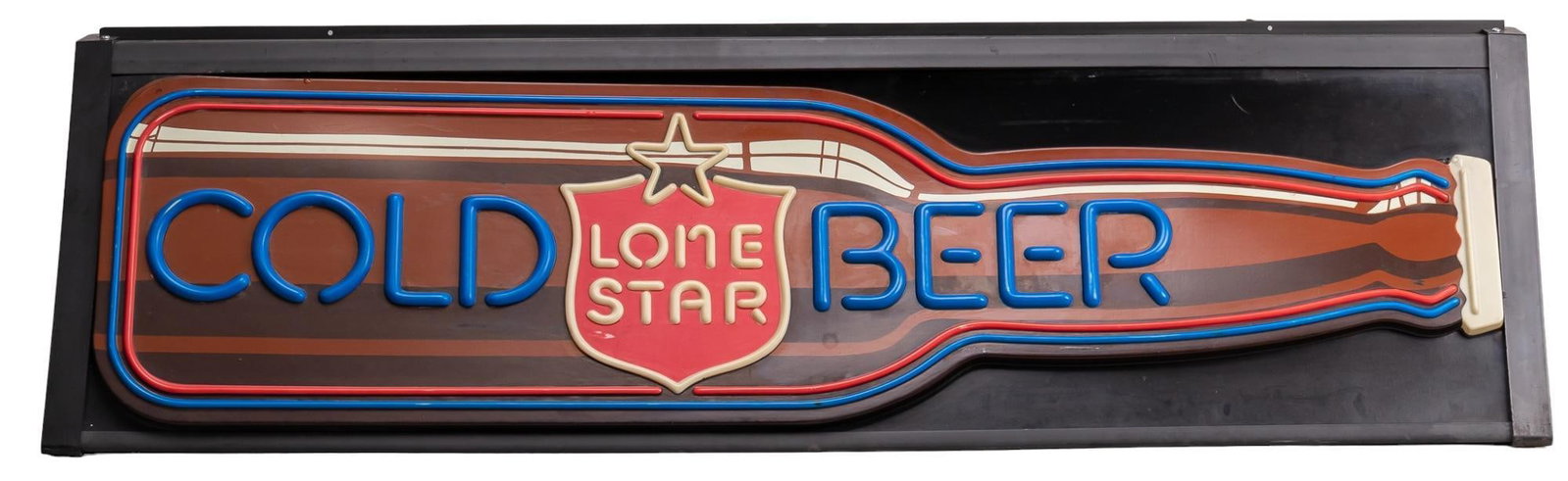 Lone Star Beer Table Lamp: Lone Star beer pool table lamp, working condition height 12.5 in. x width 49 in. x depth 17 in. Provenance: Property from the estate of a San Antonio, Texas gentleman Shipping available for this lot t