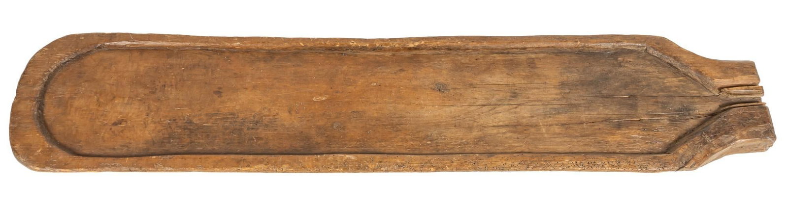 Rustic Butcher Table: Rustic wood butcher table, does not have stand height 75 in. x width 17 in. x depth 4 in. Provenance: Property from the monumental lifetime collection of a distinguished Dallas, Texas business leader 