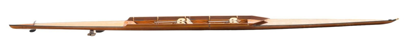 Sculling Boat: Sculling boat, equipped with two seats, and marked "Hilary Sturges" in stylized lettering, with Imperial German Cross motif length 31 ft. x width 1 ft. 2 in. x height 1 ft. Provenance: Property from t