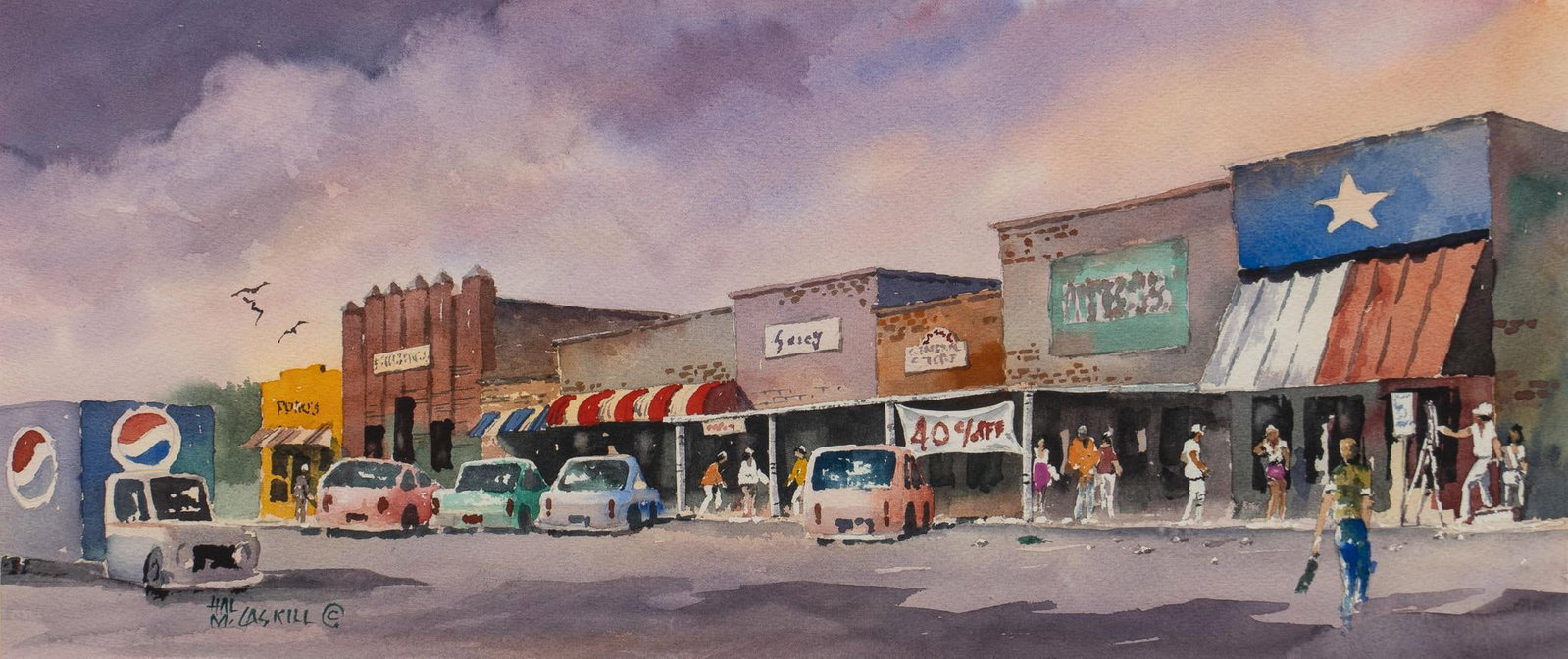 Hal McCaskill, "Rockport Heritage": Hal McCaskill, "Rockport Heritage", watercolor on artist paper sight: 9 x 20 in., frame: 17 x 28.5 in. Shipping available for this lot through our partner 4CL; please request a shipping quote 
