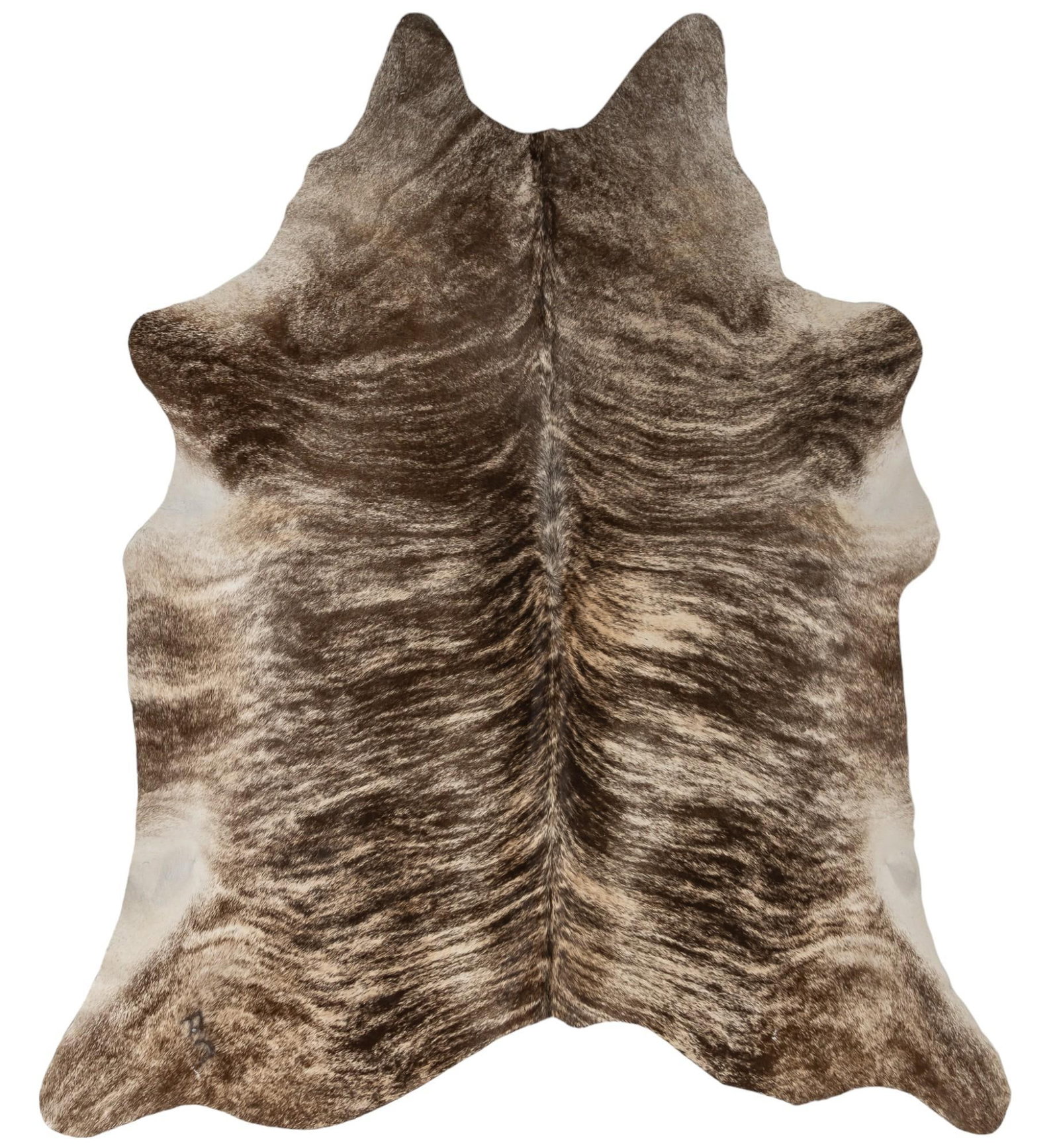 Brindle Cowhide Rug: Brindle cowhide rug 7 ft. 9 in. x 7 ft. Shipping available for this lot through our partner 4CL; please request a shipping quote at shipping@vogtauction.com or 210-971-5750. You may also opt for a