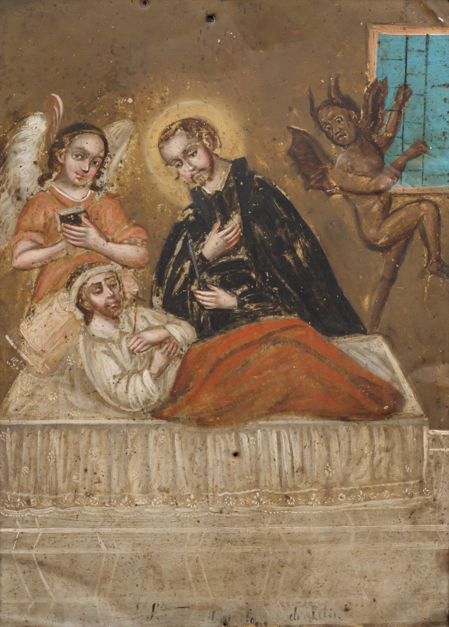 19th C. Mexican Retablo, San Camilo de Leliz (1 of 5)