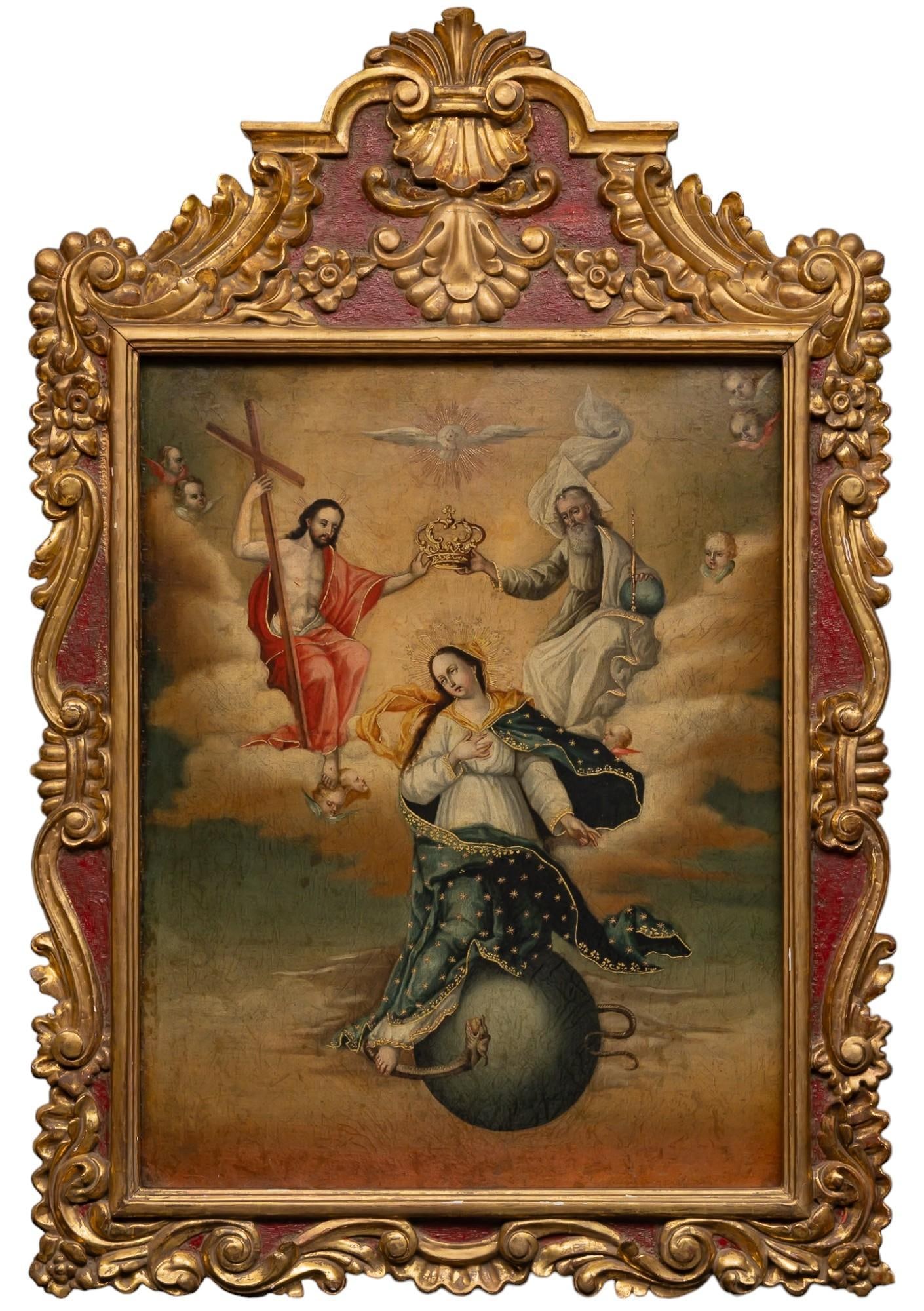 19th C. Virgin of the Apocalypse, Oil Painting (1 of 4)