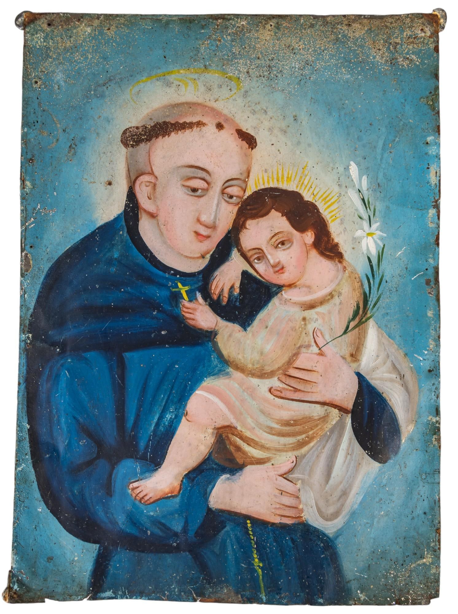 19th C. Mexican Retablo, St. Anthony (1 of 5)