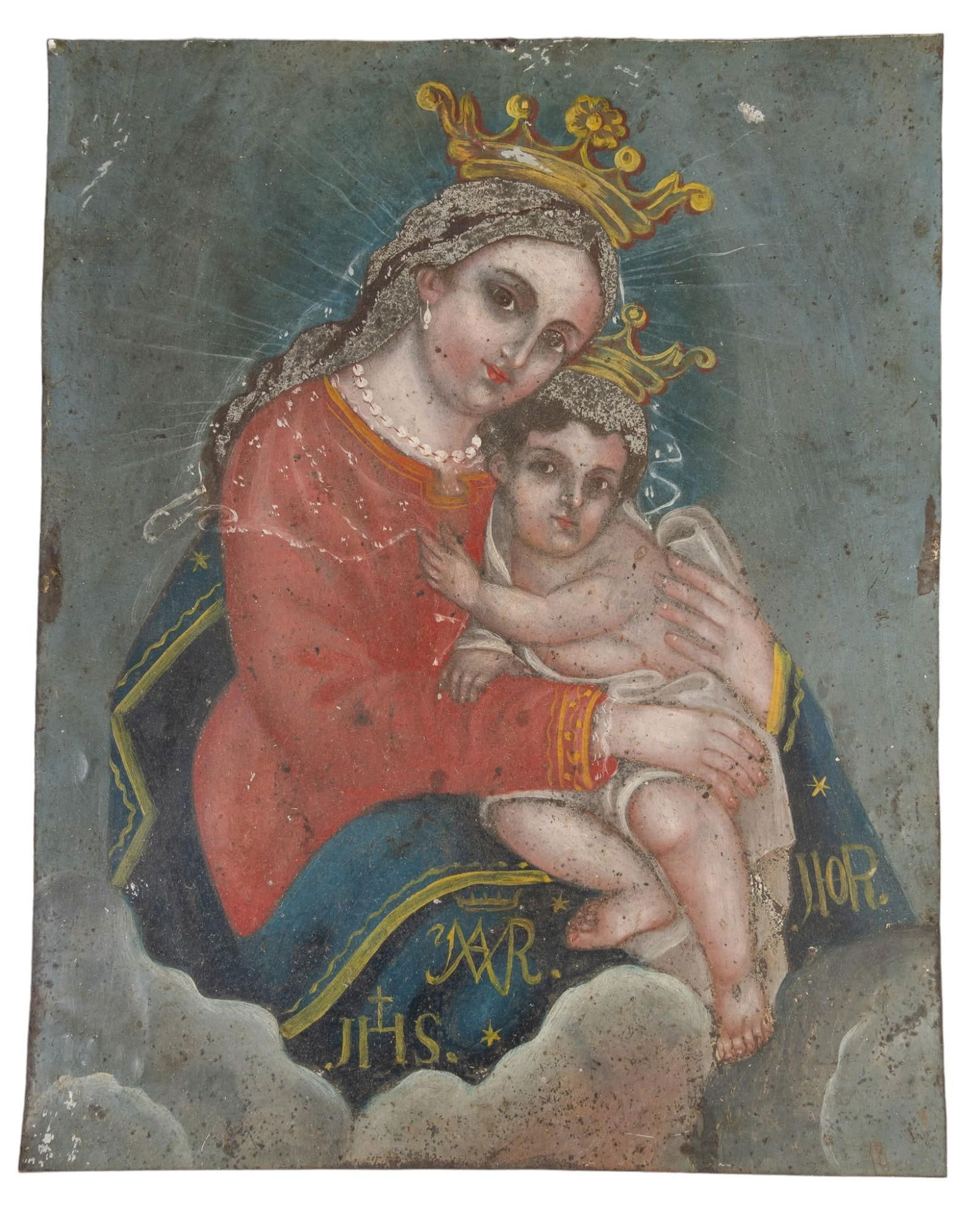 19 C. Mexican Retablo, Virgin and Christ Child (1 of 5)