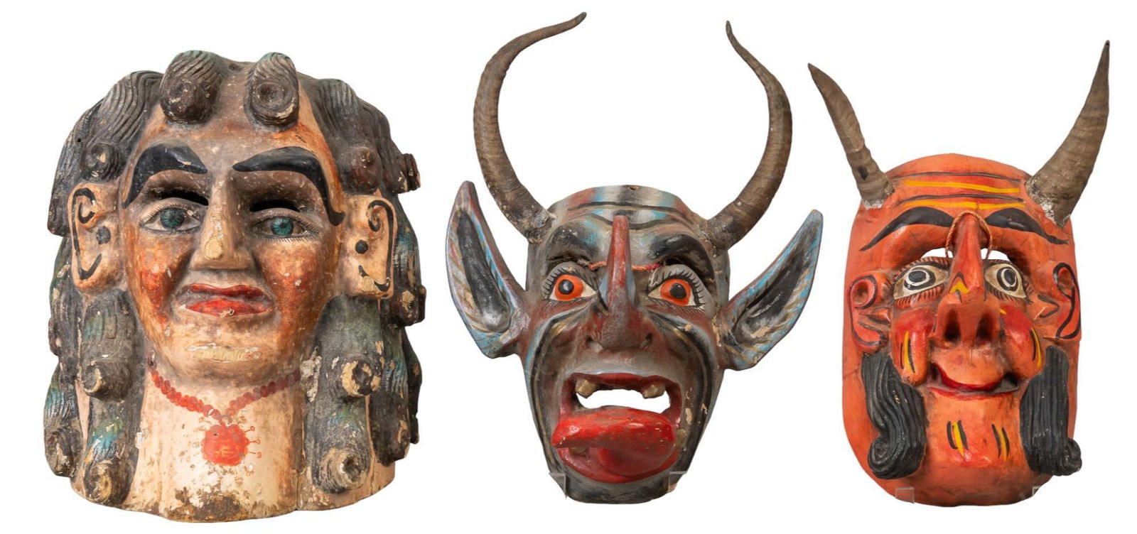 (3) Mexican Dance Masks (1 of 8)