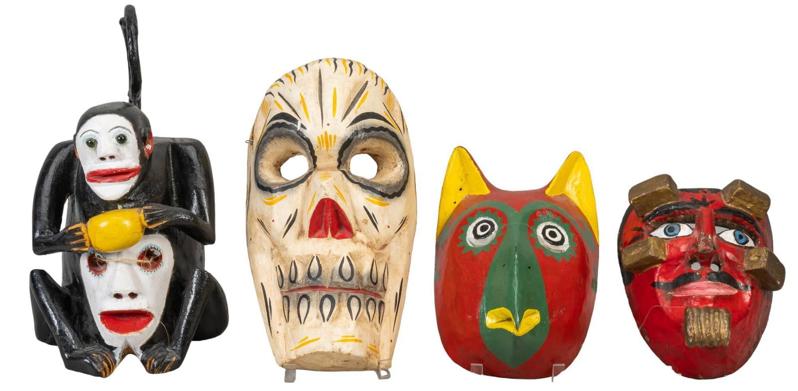 Collection of (4) Mexican Dance Masks (1 of 8)