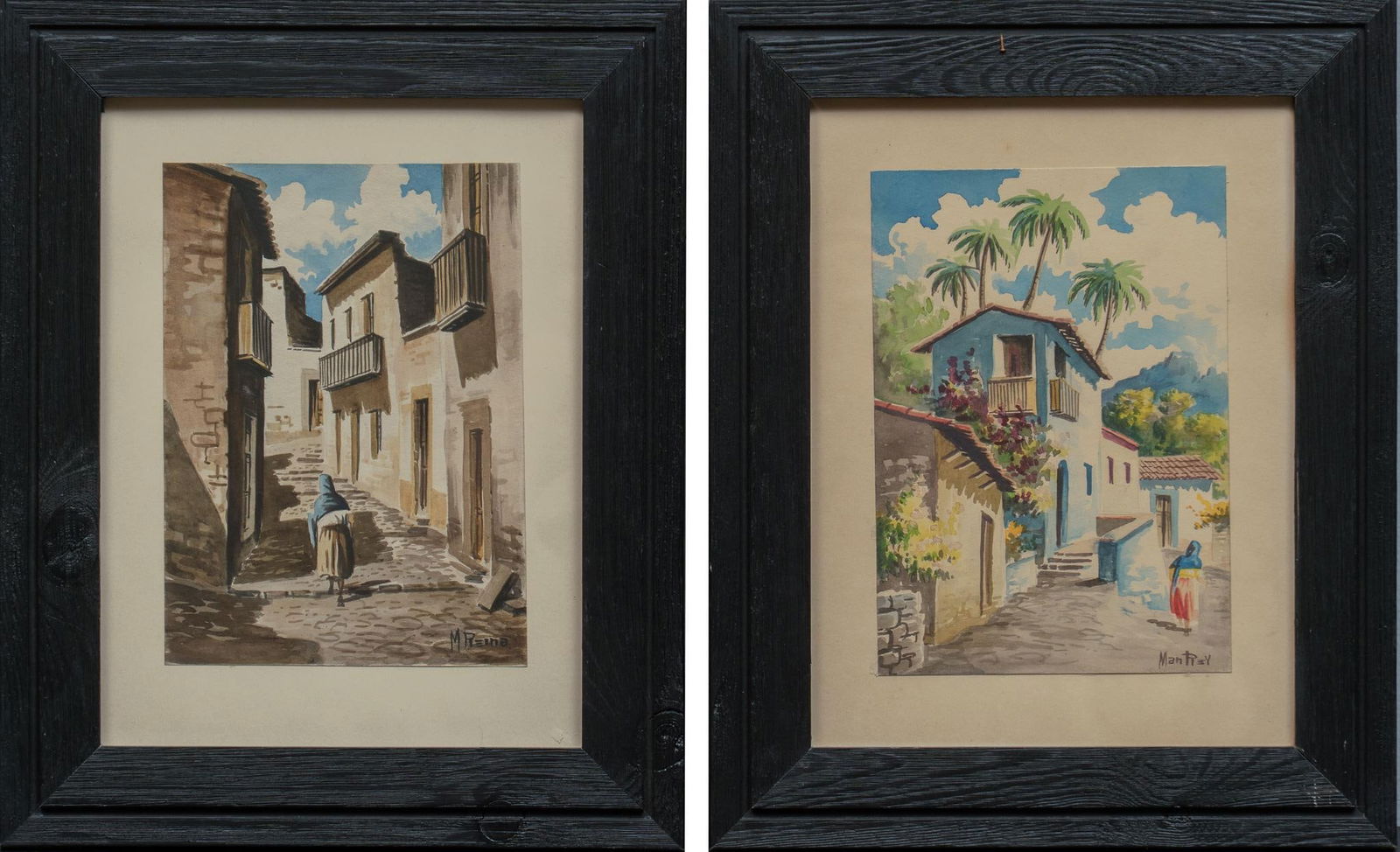 Man Rey, (2) Village Street Scenes, ca. 1960s (1 of 6)