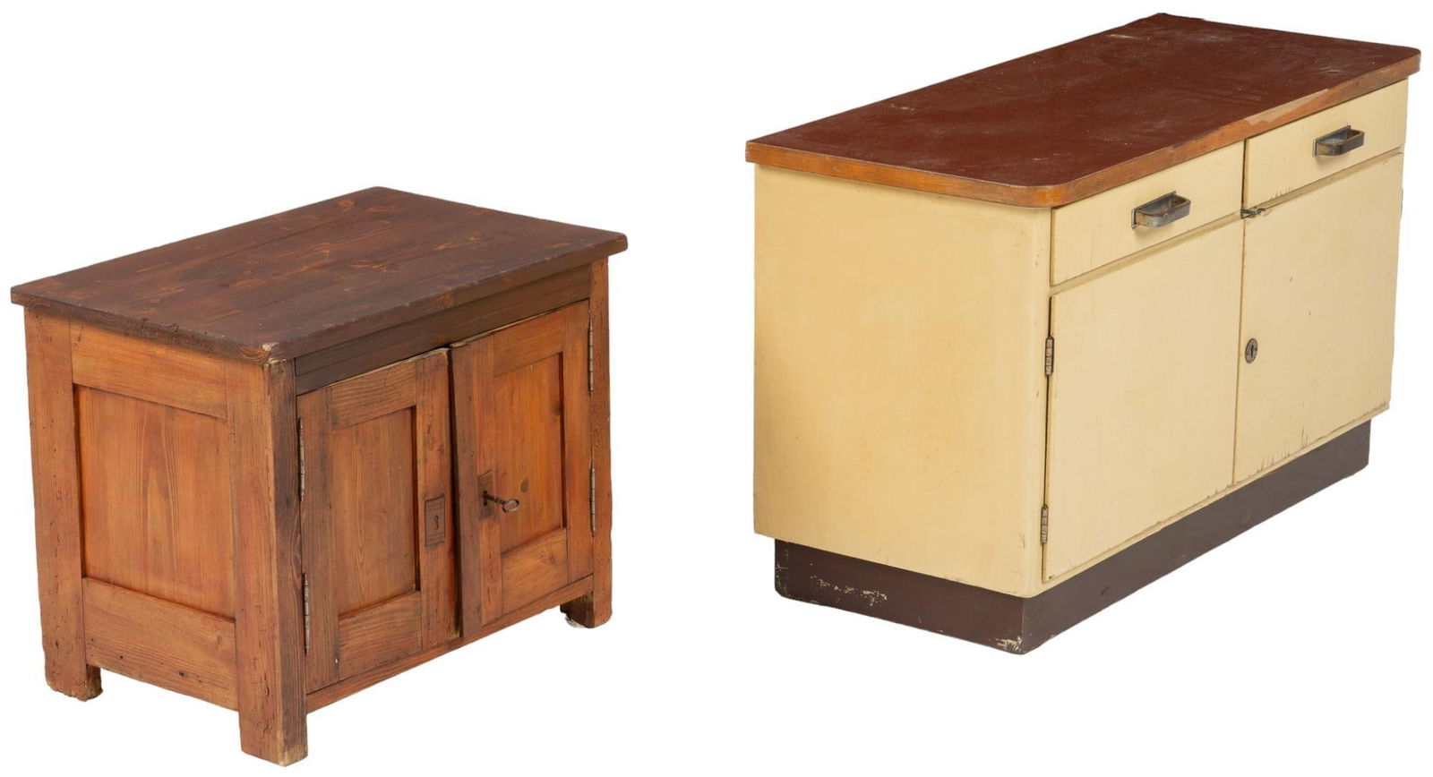 Set of (2) Wooden Cabinets (1 of 6)