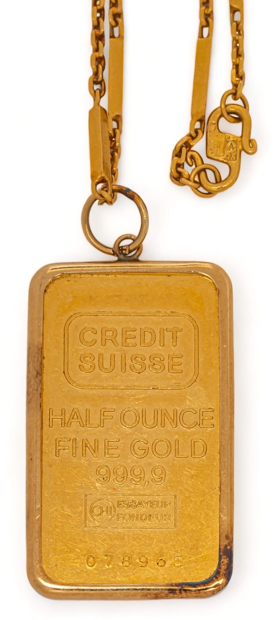 Vikki Carr | Credit Suisse 1/2 Oz Fine Gold Ingot Necklace (1 of 7)