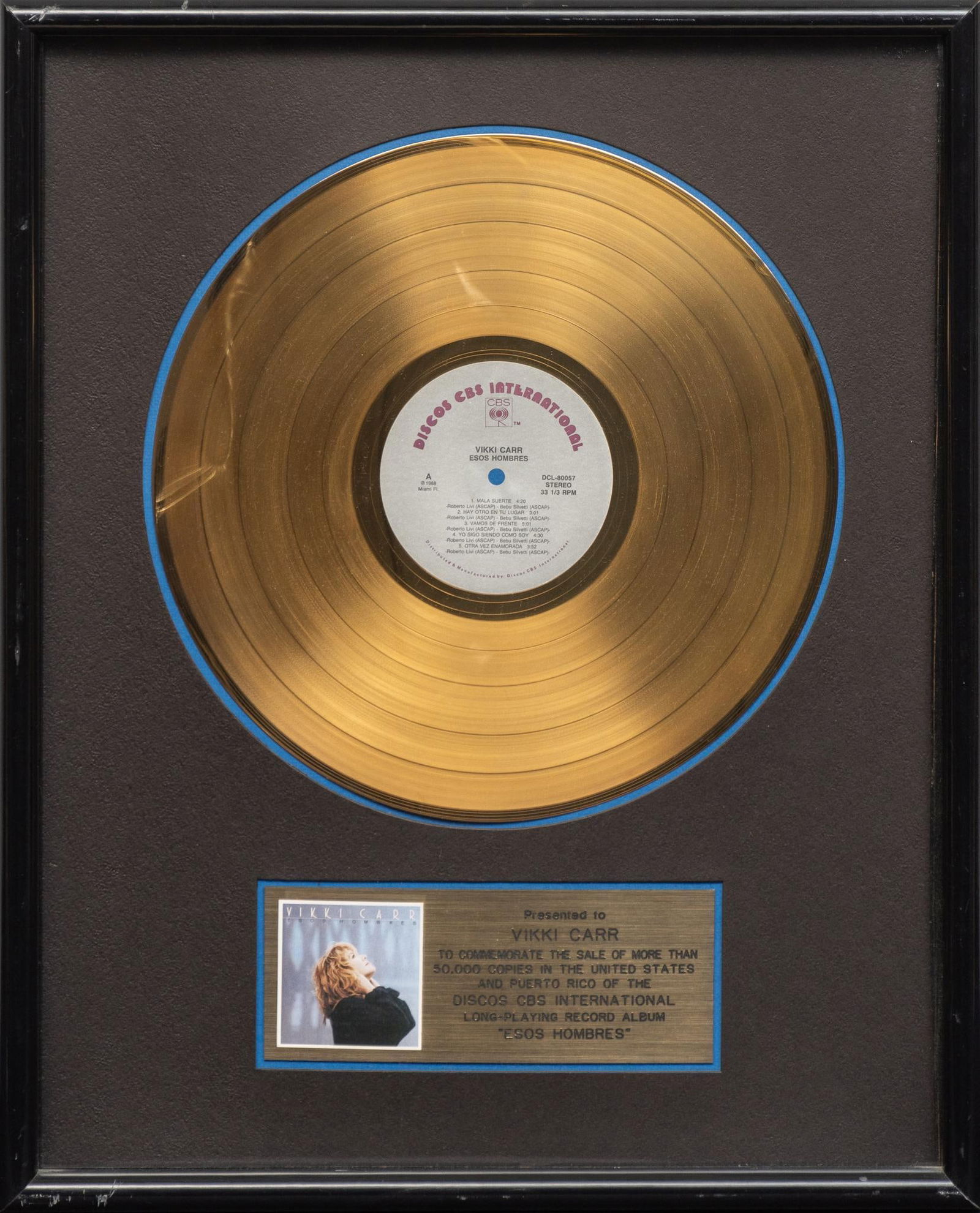 Vikki Carr | "Esos Hombres" Gold Record (1 of 5)