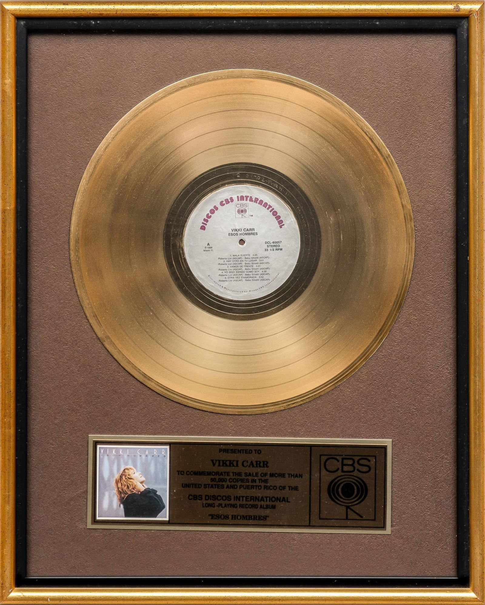 Vikki Carr | "Esos Hombres" Gold Record (1 of 5)