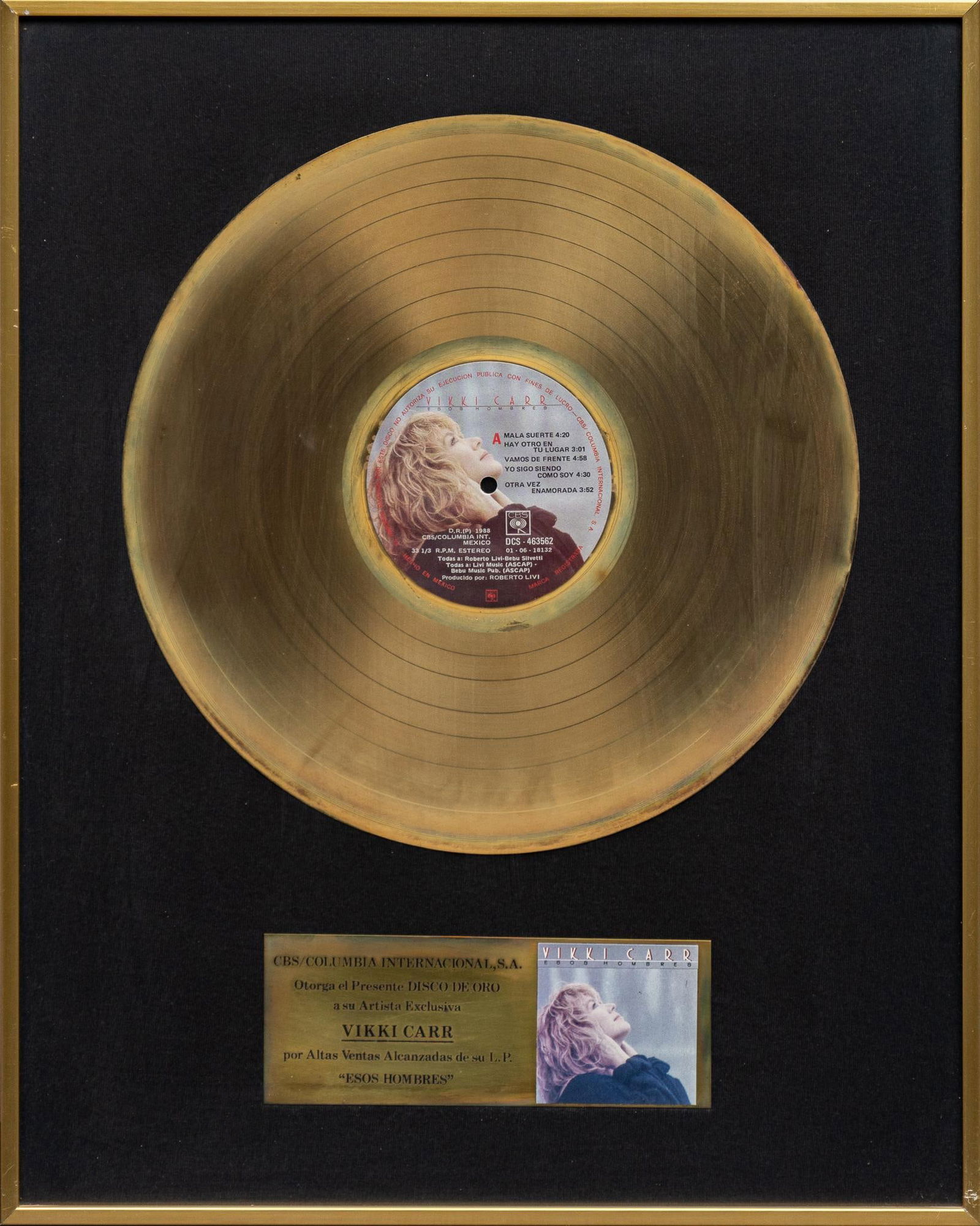 Vikki Carr | "Esos Hombres" Gold Record (1 of 5)