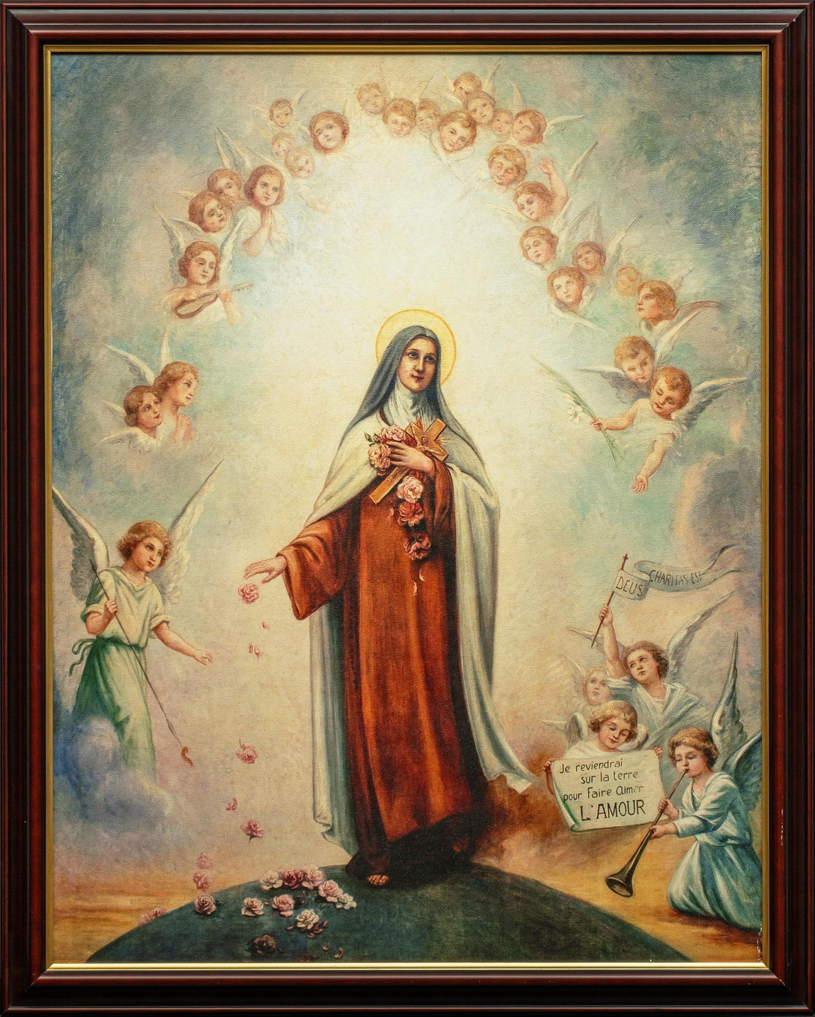 Vikki Carr | St. Theresa of the Little Flower: St. Theresa of the Little Flower, giclee print on linen stock from a limited edition of 2000, after the painting by Sister Genevieve of the Holy Face, gifted by the Discalced Carmelite Nuns in Lisieux