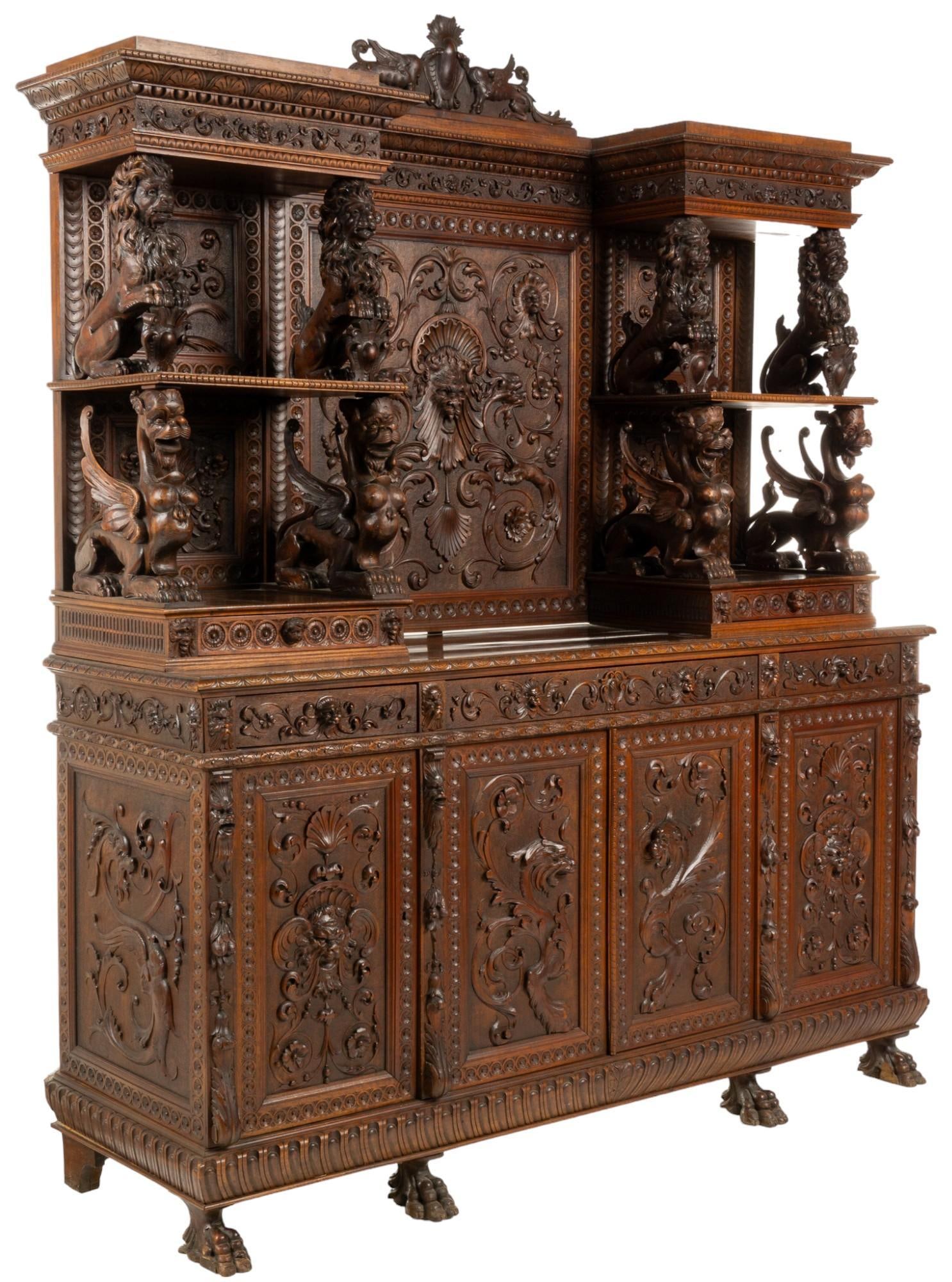 Vikki Carr | Heavily Carved Renaissance Style Server (1 of 12)
