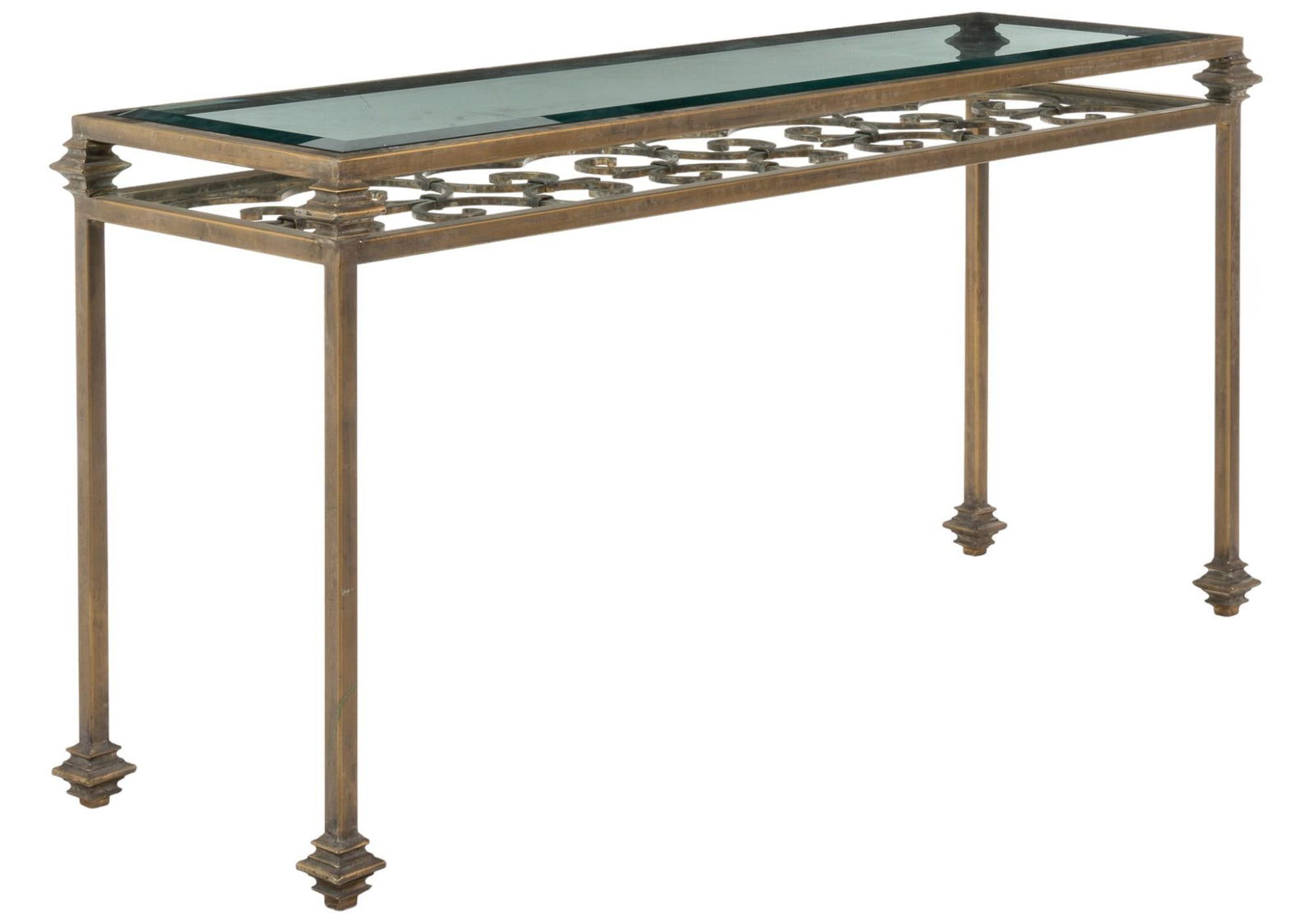 Vikki Carr | Wrought Iron Glass Top Entry Table (1 of 8)